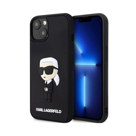 Karl Lagerfeld Hülle KLHCP14S3DRKINK Rubber Ikonik 3D Schwarz – iPhone 14