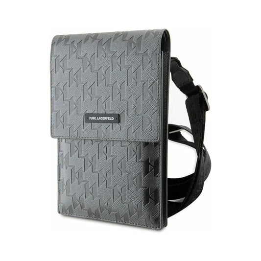 Karl Lagerfeld Saffiano Mongram Plaque Tasche - Silber