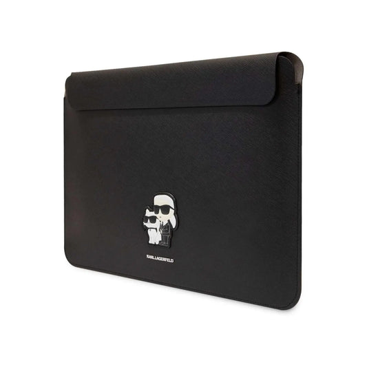 Karl Lagerfeld NFT Saffiano Karl & Choupette Sleeve Notebook-Hülle, Schwarz - 16 Zoll