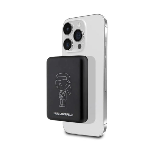 Karl Lagerfeld Ikonik MagSafe Induktive Powerbank 5W 3000mAh, Schwarz