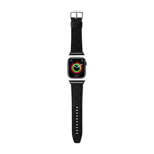 Karl Lagerfeld Saffiano Monogram Apple Watch Armband, Schwarz - 38/40/41 mm