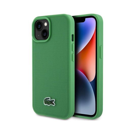 Lacoste Iconic Petit Piqué Woven Logo MagSafe Case, Grün – iPhone 15