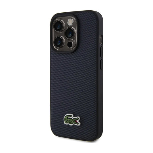 Lacoste Hülle Iconic Petit Pique Woven Logo MagSafe Navy – iPhone 15 Pro