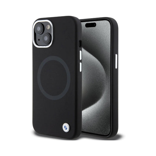 BMW Hülle Signature Liquid Silicone MagSafe Schwarz – iPhone 15