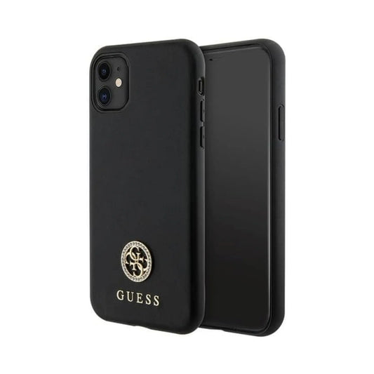 Guess GUHCN61PS4DGPK Hardcase Strass Metall Logo, Schwarz - iPhone 11 / XR