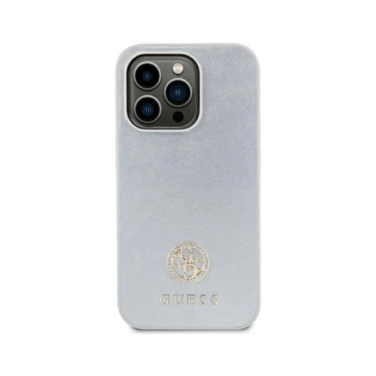Guess 4G Strass Metall Logo, Silber - iPhone 15 Plus