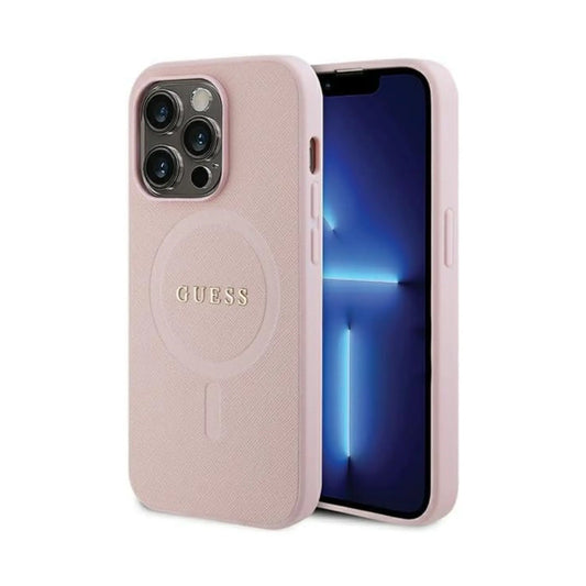 Guess GUHMP13XPSAHMCP Saffiano Für Magsafe Rosa - iPhone 13 Pro Max