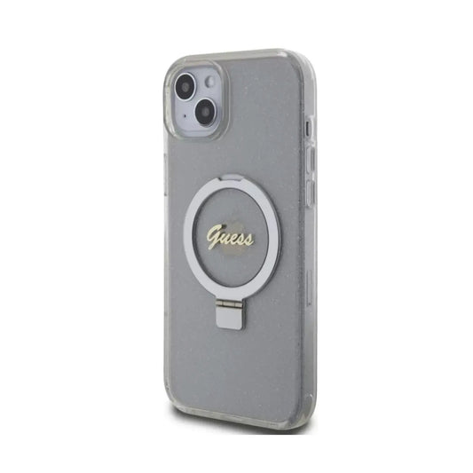Guess Hülle MagSafe Script Logo Transparent - iPhone 15 Plus / 14 Plus
