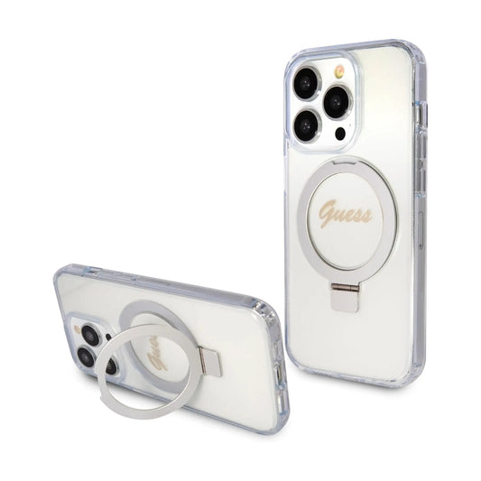 Guess Hülle Script Logo Für Magsafe Transparent - iPhone 15 Pro Max