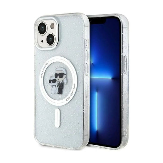 Karl Lagerfeld Karl & Choupette Glitter MagSafe Case, Transparent - iPhone 15