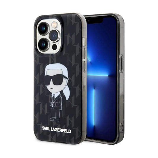 Karl Lagerfeld Hülle TPU Ikonik Monogram Schwarz – iPhone 15 Pro