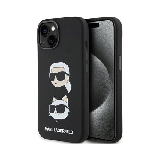 Karl Lagerfeld Hülle Silicone Karl & Choupette Heads Schwarz – iPhone 15