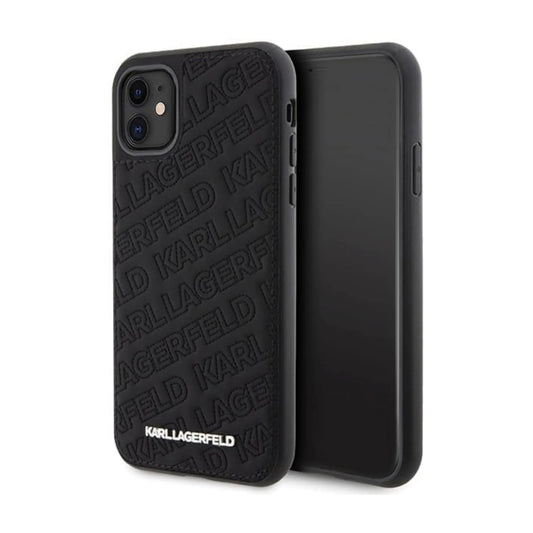 Karl Lagerfeld Gestepptes K-Muster Case, Schwarz - iPhone 11