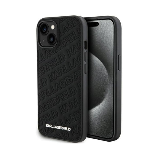 Karl Lagerfeld Gestepptes K-Muster Case, Schwarz - iPhone 15