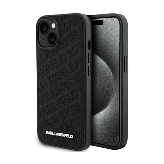 Karl Lagerfeld Gestepptes K-Muster Case, Schwarz – iPhone 15 Plus