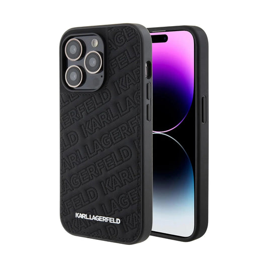 Karl Lagerfeld Gestepptes K-Muster Case, Schwarz - iPhone 15 Pro Max