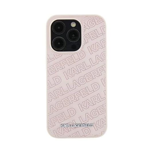 Karl Lagerfeld Gestepptes K-Muster Case, Pink - iPhone 15
