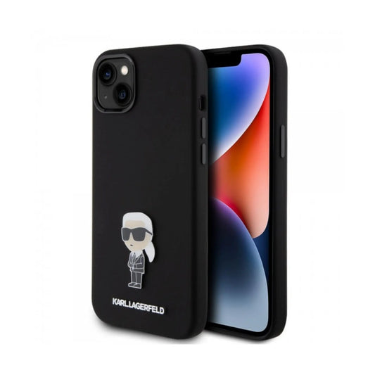 Karl Lagerfeld Ikonik Metal Pin Backcover Case, Schwarz - iPhone 15 Plus / 14 Plus