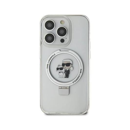 Karl Lagerfeld Ring Stand Karl & Choupette MagSafe Case, Weiß - iPhone 11