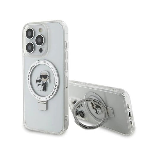 Karl Lagerfeld Ring Stand Karl & Choupette MagSafe Case, Weiß - iPhone 13 Pro / 13