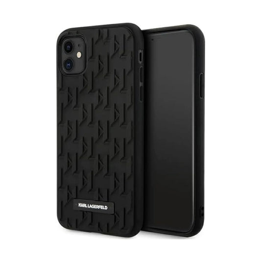 Karl Lagerfeld Monogramm 3D-Muster Case, Schwarz - iPhone 11