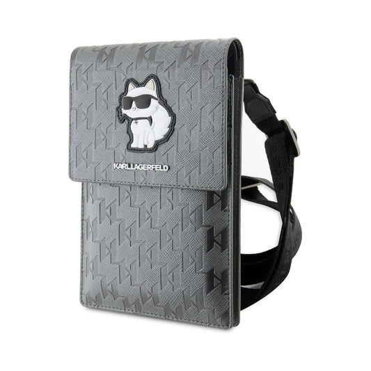 Karl Lagerfeld Saffiano Monogramm Choupette Tasche KLWBSAKHPCG - Grau
