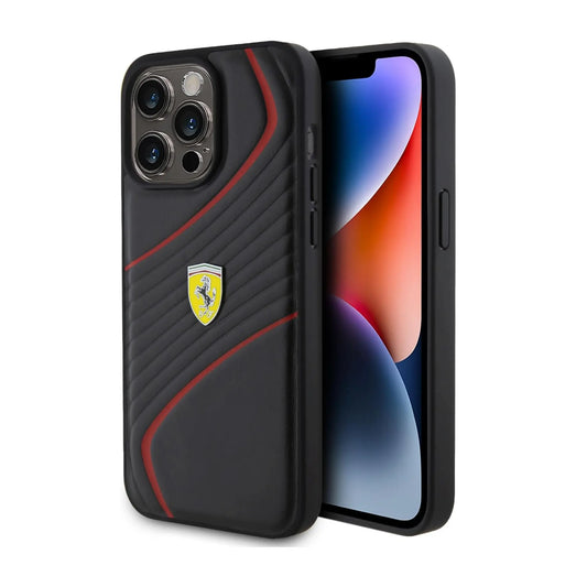 Ferrari Twist Metal Case, Schwarz – iPhone 15 Pro Max
