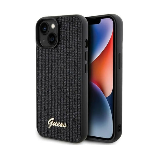 Guess Hülle GUHCP14SPMSDGSK Metal Script Disco Schwarz – iPhone 13/14/15