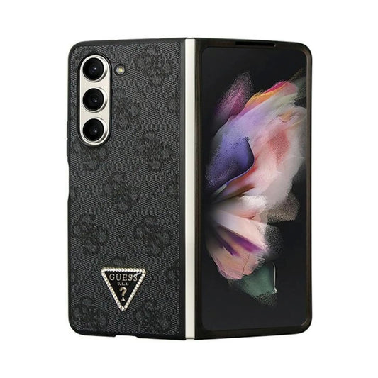 Guess Hülle Leder 4G Diamond Triangle Schwarz - Galaxy Z Fold 5