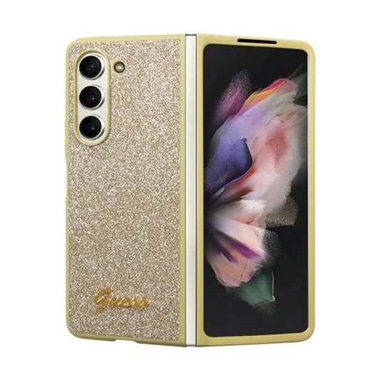 Guess Hülle Glitter Script Gold - Samsung Galaxy Z Fold 5