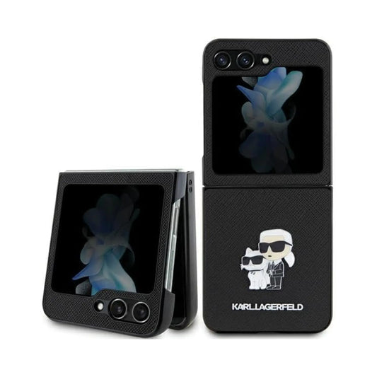 Karl Lagerfeld Saffiano Karl & Choupette NFT Case, Schwarz - Samsung Galaxy Z Flip 5