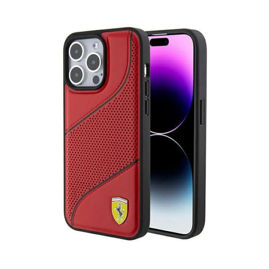 Ferrari Perforated Waves Case, Rot – iPhone 15 Pro