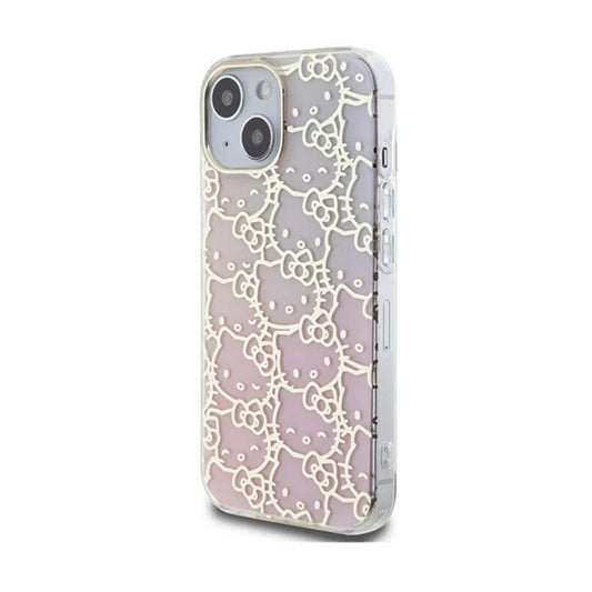 Hello Kitty IML Gradient Electrop Crowded Kitty Head Case, Pink – iPhone 15