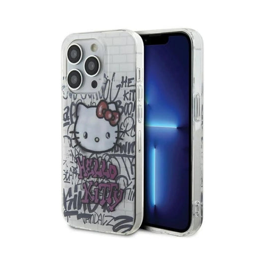 Hello Kitty IML Kitty On Bricks Graffiti Case, Weiß – iPhone 14 Pro Max