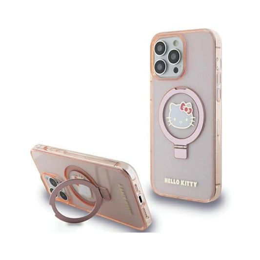 Hello Kitty Ringständer Glitter Electrop Logo MagSafe Case, Pink – iPhone 15 Pro Max