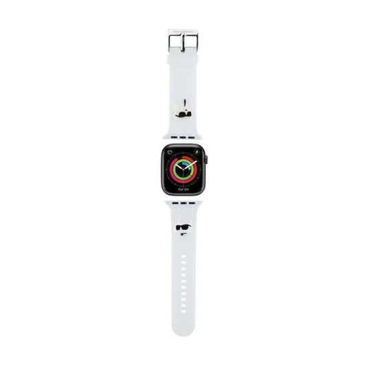 Karl Lagerfeld 3D Rubber Karl & Choupette Heads NFT Apple Watch Armband, Weiß - 42/44/45/49 mm