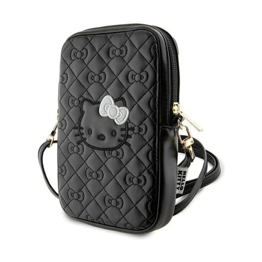 Hello Kitty Quilted Bows Crossbody Phone Bag, Schwarz – One Size