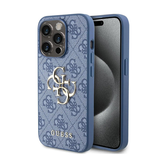 Guess Hülle 4G Big Metal Logo Blau – iPhone 15 Pro