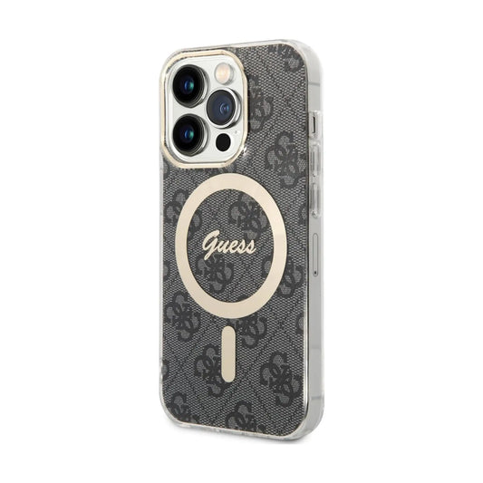 Guess Hülle IML 4G Für Magsafe Schwarz - iPhone 15 Pro Max