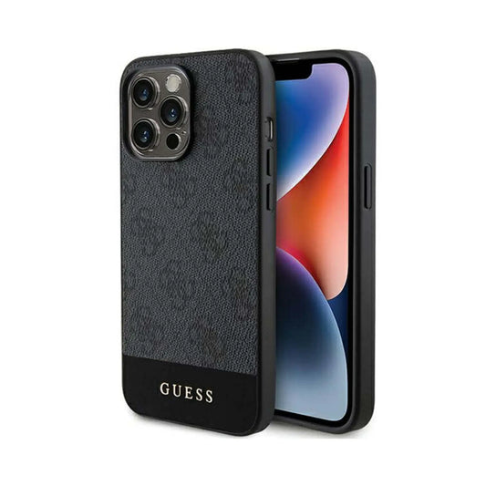 Guess Hülle 4G Stripe Collection Grau – iPhone 15 Pro Max