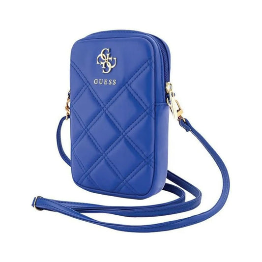 Guess Phone Bag Zip Quilted 4G Blau - Universal