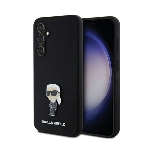 Karl Lagerfeld Silikon Ikonik Metal Pin Case, Schwarz - Samsung Galaxy S23 FE