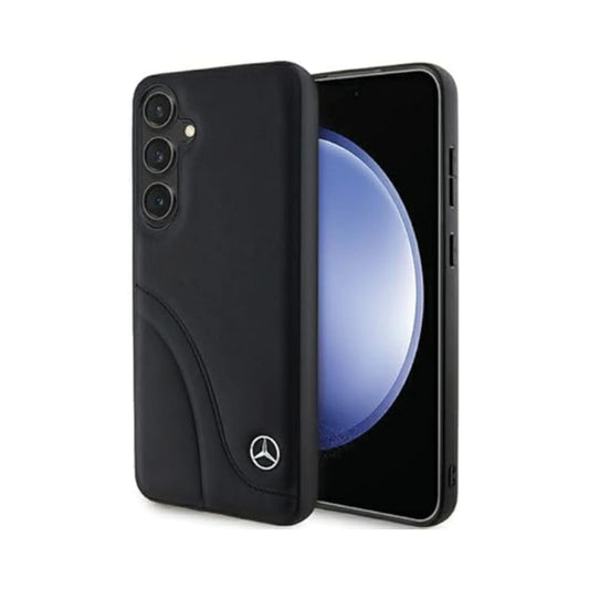 Mercedes Hülle MEHCS24S23RBCSK Leather Curved Stitches Schwarz – Galaxy S24