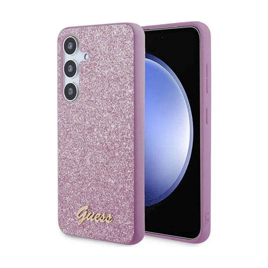 Guess Hülle Glitter Script Lila - Galaxy S24