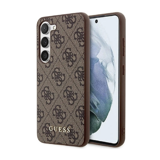 Guess Hülle 4G Metall Gold Logo Braun - Galaxy S24+