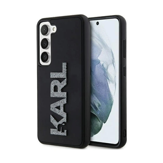 Karl Lagerfeld 3D Rubber Glitter Logo Case, Schwarz – Galaxy S23