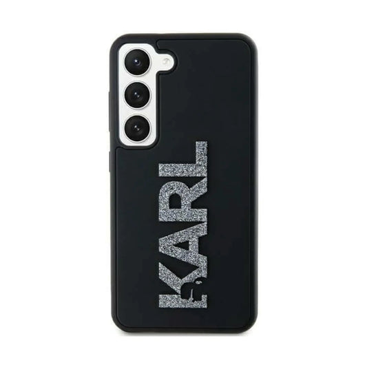 Karl Lagerfeld 3D Gummi Glitter Logo Case, Schwarz – Galaxy S23 Ultra