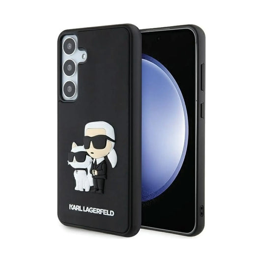 Karl Lagerfeld 3D Rubber Karl & Choupette Backcover Case, Schwarz - Samsung Galaxy S24+