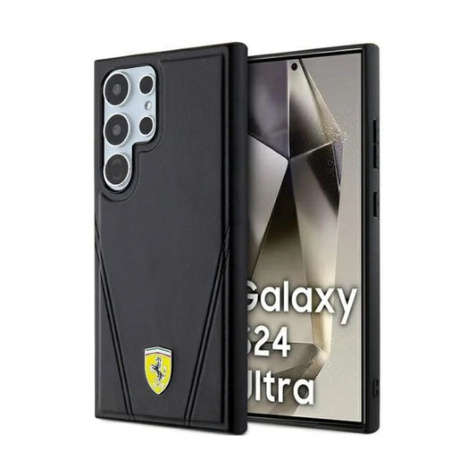 Ferrari Hülle Hot Stamp V Linien MagSafe Schwarz – Galaxy S24 Ultra