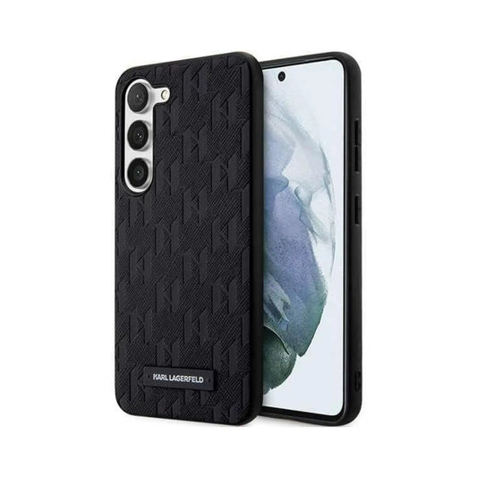 Karl Lagerfeld Saffiano Monogram Metal Logo Case, Schwarz – Galaxy S24+